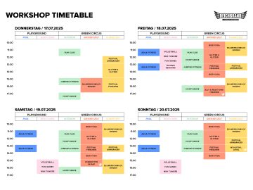 Workshop Timetable 2025
