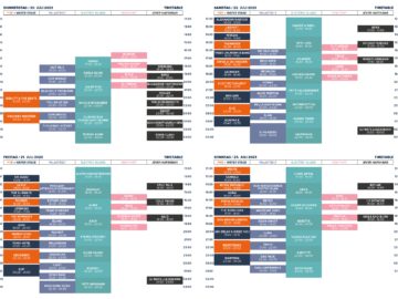 Timetable 2023