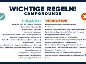 Erlaubte und verbotene Gegenstände – Camping