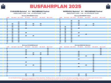 Fahrplan Busshuttle 2025